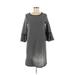 Max Studio Casual Dress - Shift Scoop Neck 3/4 sleeves: Black Dresses - Women's Size Medium