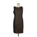 Donna Ricco Casual Dress - Sheath: Black Grid Dresses - Women's Size 10