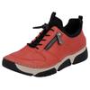 Slip-On Sneaker RIEKER, Damen, Gr. 40, rot (rot, schwarz), Lederimitat, Textil, sportlich, Schuhe, Schlupfschuh, Halbschuh, Freizeitsneaker, Gummizug, Schnellverschluss