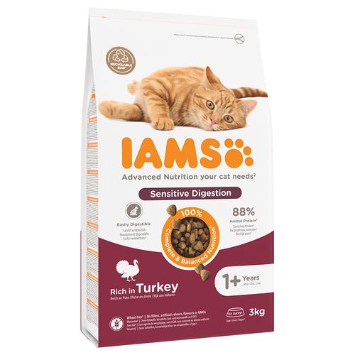 3kg IAMS Advanced Nutrition Sensitive Digestion mit Pute Katzenfutter trocken