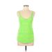 Asics Active Tank Top: Green Color Block Activewear - Women's Size Medium