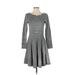 Gap Casual Dress - A-Line: Gray Stripes Dresses - Women's Size 4