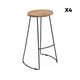 Lot de 4 tabourets de bar manguier naturel 75cm