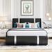 Queen Size Upholstered Faux Leather Platform Bed with A Hydraulic Storage System for Bed Room, Easy Assemble