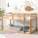 Spacious Design Twin Over Low Height Twin Floor Bunk Bed for Bed Room, Children'S Room, Easy Assemble