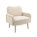 Livingroom Polyester Accent Chair High Back Arm Chair Modern Plywood Frame Leisure Single Sofa with Golden Feet