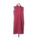 Talbots Outlet Casual Dress - Mini High Neck Sleeveless: Red Dresses - Women's Size 10 Petite