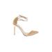 RAYE Heels: Pumps Stilleto Cocktail Party Tan Solid Shoes - Women's Size 7 1/2 - Pointed Toe