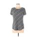 Sonoma Goods for Life Short Sleeve T-Shirt: Gray Fair Isle Tops - Women's Size Medium