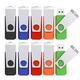 KEXIN USB Flash Drive 64GB 10 Pack USB Sticks 2.0 Memory Stick Stick Swivel Pen Drive with Pack of 10 Thumb Drives for Files Transfer and Backup (5 Mix Color: Black Blue Green Orange Red)