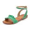 Sandale LASCANA "Sommerschuh", Damen, Gr. 40, grün, Obermaterial: 100% Ziegenleder. Futter: 100% Schweinsleder. Decksohle: 100% Rindsleder. Laufsohle: 100% Synthetik, unifarben, modisch, Schuhe Riemchensandale, Sandalette, Sommerschuh aus...