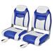 Costway 2 Pieces High Back Folding Boat Seat Set with Sponge Cushion-Blue