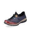 Slipper RIEKER, Damen, Gr. 39, blau (jeansblau), Synthetik, Textil, sportlich, Schuhe Slipper