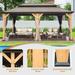 12x20ft Outdoor Cedar Wood Frame Gazebo with Curtain and Netting