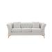 Modern Curved Sofa Velvet Upholstered Tufted Couch 3 Seat Button Sofa with Scroll Arms and Metal Legs for Living Room