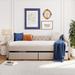 Full Size Upholstered Daybed with 2 Drawers, Wood Slat Support