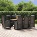 vidaXL 3 Piece Patio Dining Set with Cushions Black Poly Rattan - 22.4" x 24.6" x 42.9"