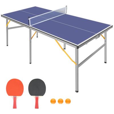 Table Tennis Foldable Ping Pong Table Set with 2 Paddles&3 Balls - 72"L x 36"W x 30"H