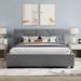 Queen Size Linen Fabric Upholstered Platform Bed with Brick Pattern Headboard and 4 Drawers, 79.9"L X 62.6"W X 39.7"H