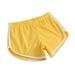 nsendm Bike Shorts Women Womens Casual Cute Summer Shorts Elastic High Waisted Pleated Ruffle Comfy Flowy Short Beach Pants Yellow S