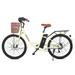 Viribus Electric Bike for Adults 26 City Beach Cruiser Bike with 36V 13Ah Battery White