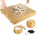 Carevas Portable Go Set Wood Go Board Set Go Chess with Storage Box Chinese Strategy Board