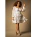 Plus Size Women's Bridal by ELOQUII Lace Tiered Dress in True White (Size 18)