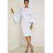 Plus Size Women's Flare Sleeve Scuba Dress by ELOQUII in White (Size 20)