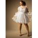 Plus Size Women's Bridal by ELOQUII Organza Ruffle Mini Dress in True White (Size 14)