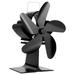 Stove Fan 5 Blade Stove Fan Heat Powered Fireplace Fan Quiet Fireplace Fan Circulating Warm Air Saving Fuel for Wood Log Burner Fireplace Gas/Pellet/Wood/Log Burning Stove (Black)