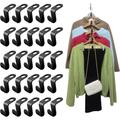 100 Pcs Space Saving Clothes Hanger Connector Hooks Hanger Extender Clips Cascading Hangers Hooks for Heavy Duty Closet Hanger Hooks (Black) (100) Clothes Hanger Connector Hooks