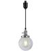 Kiven H-Type Track Lighting Light fixture 1-Light Modern Halo Track Pendant Light with Built-in Cable Wrapper and Glass Lampshade Adjustable Length for Bedroom Kitchen Shop Silvery Finish