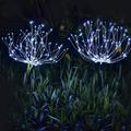 2 Pack Solar Garden Lights Outdoor 120 LEDs Solar Powered Art Firework Lights Waterproof Solar Lights Sparklers Yard Decor for Garden Pathway Patio Yard Halloween Christmas Decorations (Cool White)