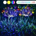 2 Pack Solar Garden Lights Outdoor 90 LEDs Solar Powered Art Firework Lights Waterproof Solar Lights Sparklers Yard Decor for Garden Pathway Patio Yard Halloween Christmas Decorations (Multicolor)