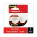 4PK Transparent Tape In Handheld Dispenser 1\ Core 0.5\ x 37.5 ft Transparent