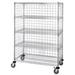 Quantum Storage Wire 3 Sided 5 Shelf Cart With Enclosure Panels