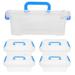 HOMEMAXS 5pcs Transparent Desktop Storage Box Toy Packing Box Plastic Carrying Case with Handle