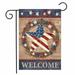 4th of July Garden Flag Welcome Stars Patriotic Striped Independence Day Flag Vertical Double Sided Patriotic Memorial Day American Veteran Holiday Farm Home Outside Yard Decor 12.5 x 18 In