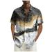 HIMIWAY 2023 Summer Trendy Clearance Mens Shirts Hawaiian Shirt For Men Men s Vintage Button Down Bowling Shirts Short Sleeve Summer Beach Shirt Dark Gray L