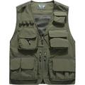 Men s Casual Outdoor Work Safari Fishing Travel Photo Cargo Vest Jacket Multi Pockets