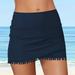 Swimsuit Women Beach Tankini Bottom Shirring Swim Bikini Swimsuit Waist Shorts Briefs High Skirt Women Running Swimwear Swimwears Tankinis Set