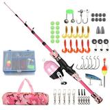 Eccomum Kids Fishing Pole with Spincast Reel Telescopic Fishing Rod Combo Full Kits for Boys Girls and Adults