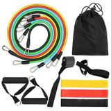 Anself 14pcs Resistance Bands Set Workout Fitness Exeise Tube Bands Jump Rope Door Anchor Ankle Straps Cushioned Handles 8-Shaped Resistance Band with Carry Bags for Home Gym Travel