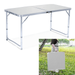 4 Ft Outdoor Folding Camping Table Portable Adjustable Height Lightweight Picnic Table Aluminum Folding Table for Picnic BBQ Party Beach