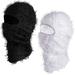 Viworld 2 Pack Distressed Balaclava Ski Mask Full Face Knitted Balaclava Windproof Cool Ski Mask for Cold Weather Black and White