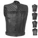 SOA Men s Leather Armor Motorcycle Vest - 100% Genuine Cowhide Biker Paisley White S