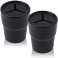Car Trash Can with Lid Mini Car Trash Can Leak-proof Car Trash Can 2 Cup Holders for Cars 2 Black F113060
