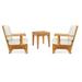 Caranas 3 Pc Lounge Chair Set: 2 Lounge Chairs & Side Table With Cushions in Sunbrela Fabric #5404 Canvas Natural