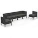 Suzicca 6 Piece Patio Set with Cushions Poly Rattan Black