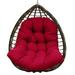 JIAN YA NA Hanging Basket Egg Chair Cushion Sofa Swing Chair Seat Cushion Padded Soft Wine Red(Only cushion)